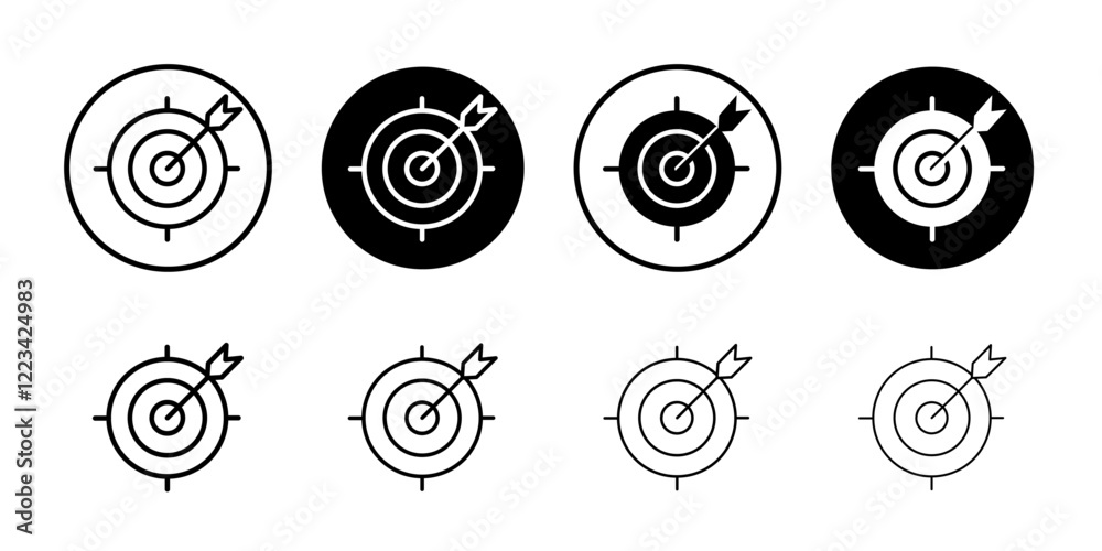 Target icon Vector logo set flat Target icon Vector logo set flat