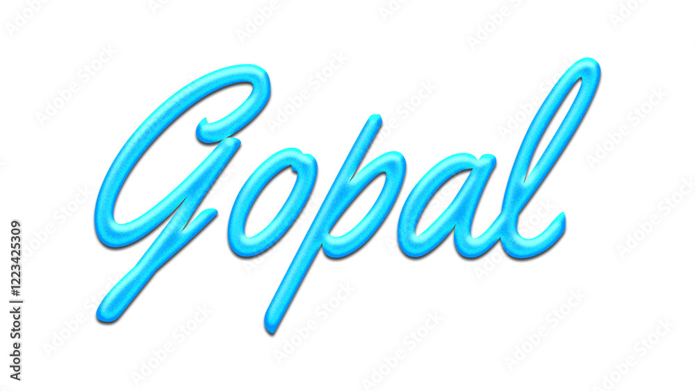 Glowing blue effect of name Gopal on white background. Glowing blue effect of name Gopal on white background.