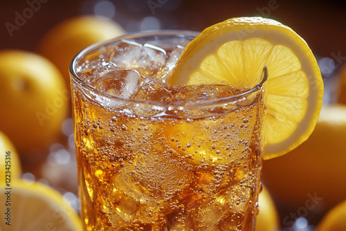 Glass Of Iced Tea With Lemon