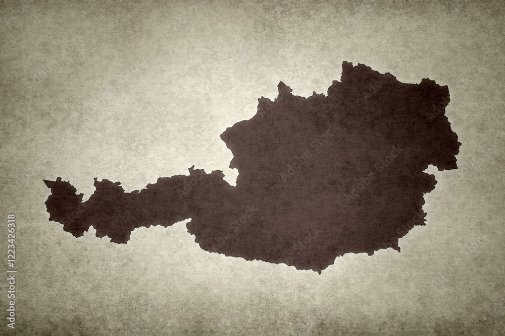 Map of Austria on a paper