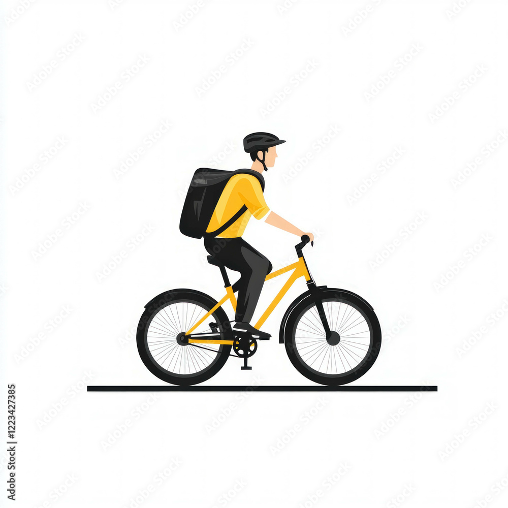 Naklejka premium Riding Bicycle Isolated