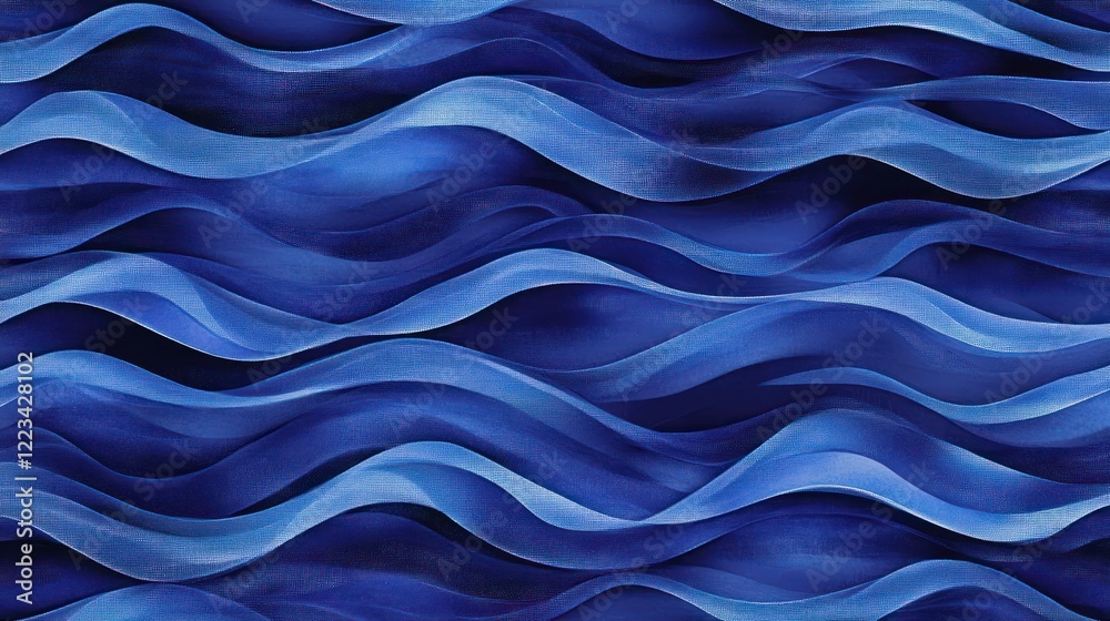 Fototapeta premium Abstract Blue Wave Pattern Fabric Texture Design