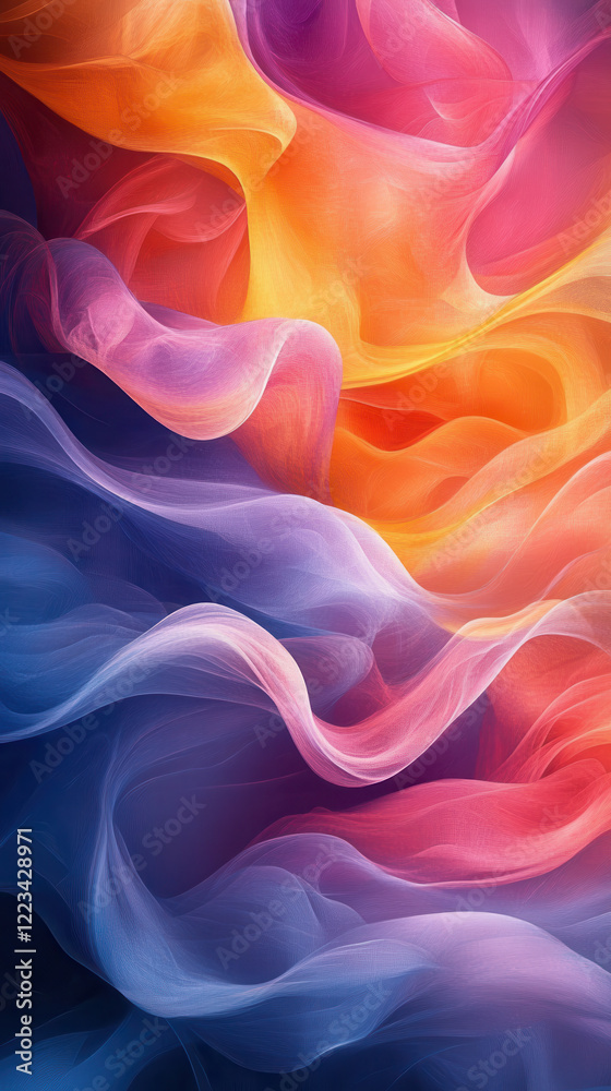 Elegant swirling pastel waves create a calming and soothing background with intertwining colors in a soft, abstract composition Elegant swirling pastel waves create a calming and soothing background with intertwining colors in a soft, abstract composition
