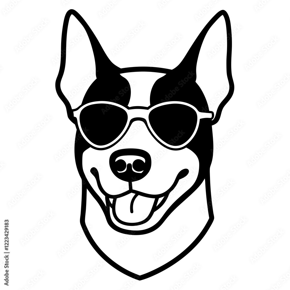 Funny doberman pinscher dog head vector art Funny doberman pinscher dog head vector art
