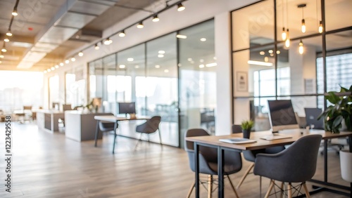 Wallpaper Mural Office Interior Room with Defocused Effect for Business Backdrop Torontodigital.ca