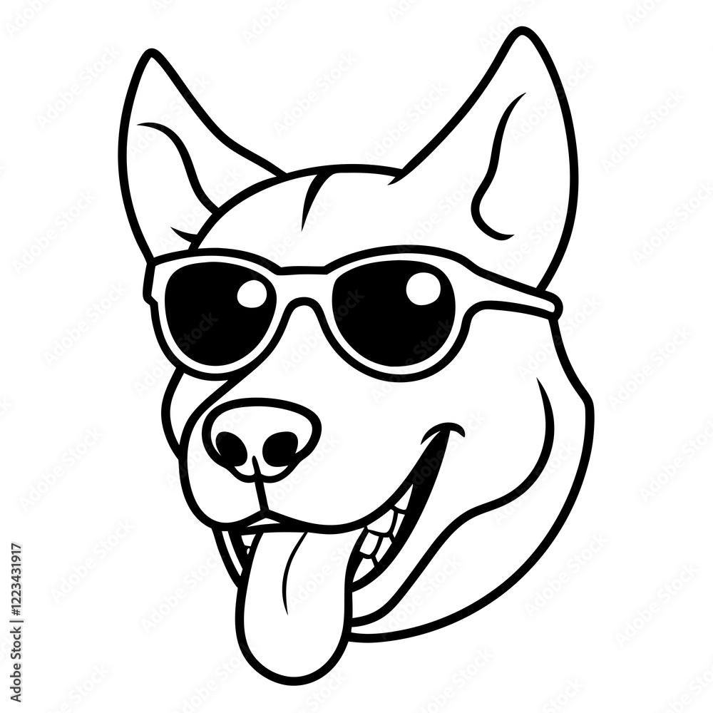Funny english foxhound dog head vector art Funny english foxhound dog head vector art