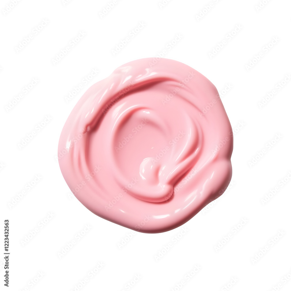 A splash, smear of pink strawberry yogurt A splash, smear of pink strawberry yogurt