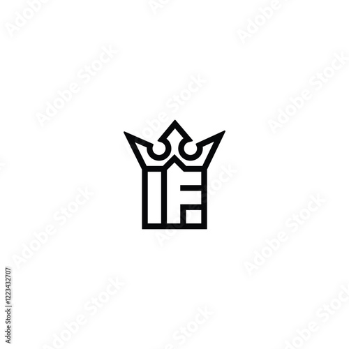 Alphabet Monogram IF FI Crown Letter Logo for Branding Solutions