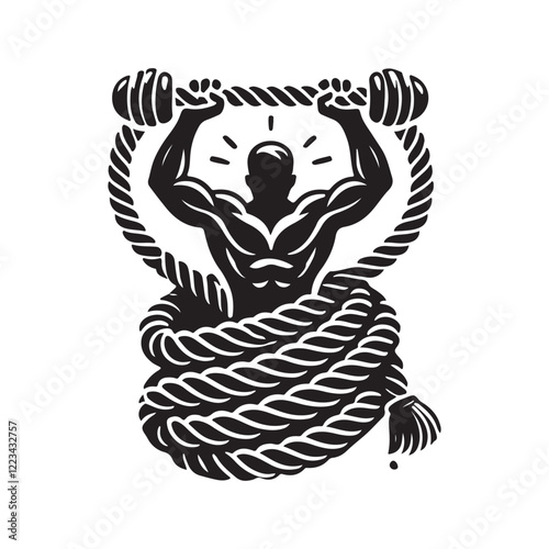 Stunning Battle Rope Silhouettes – Ready for Print and Digital Use photo