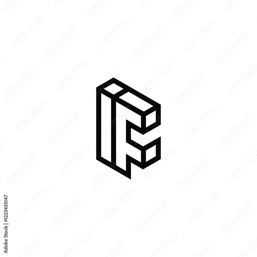 Modern IF or FI 3D Monogram Logo for Professional Use Modern IF or FI 3D Monogram Logo for Professional Use