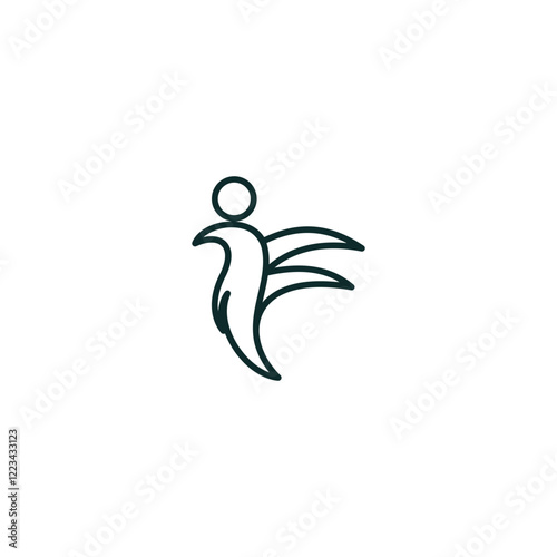 Modern IF or FI Bird Monogram Logo for Professional Use