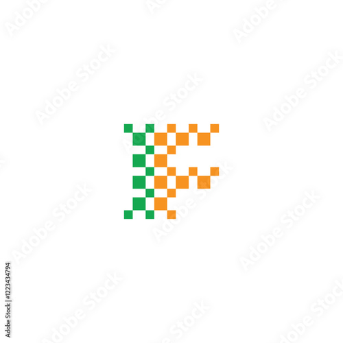 Stylized IF FI Pixels Letter Logo Design for Creative Businesses