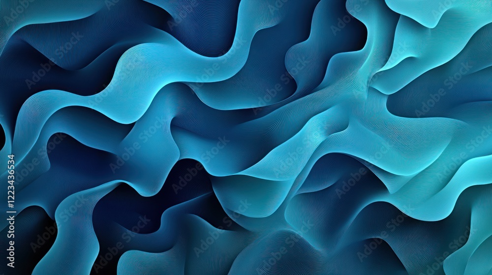 Obraz premium Abstract Blue Wave Pattern Design Background