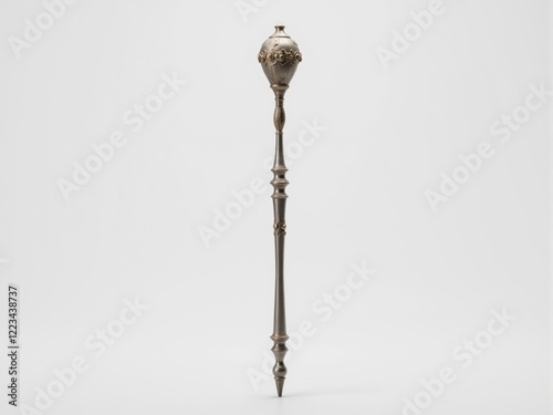 Silver Mace with Ornate Top and Base