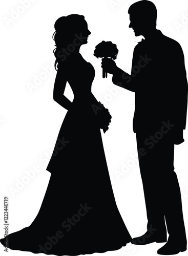 Wallpaper Mural silhouette of a couple, vector, illustration Torontodigital.ca