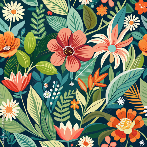 Seamless vector floral background.