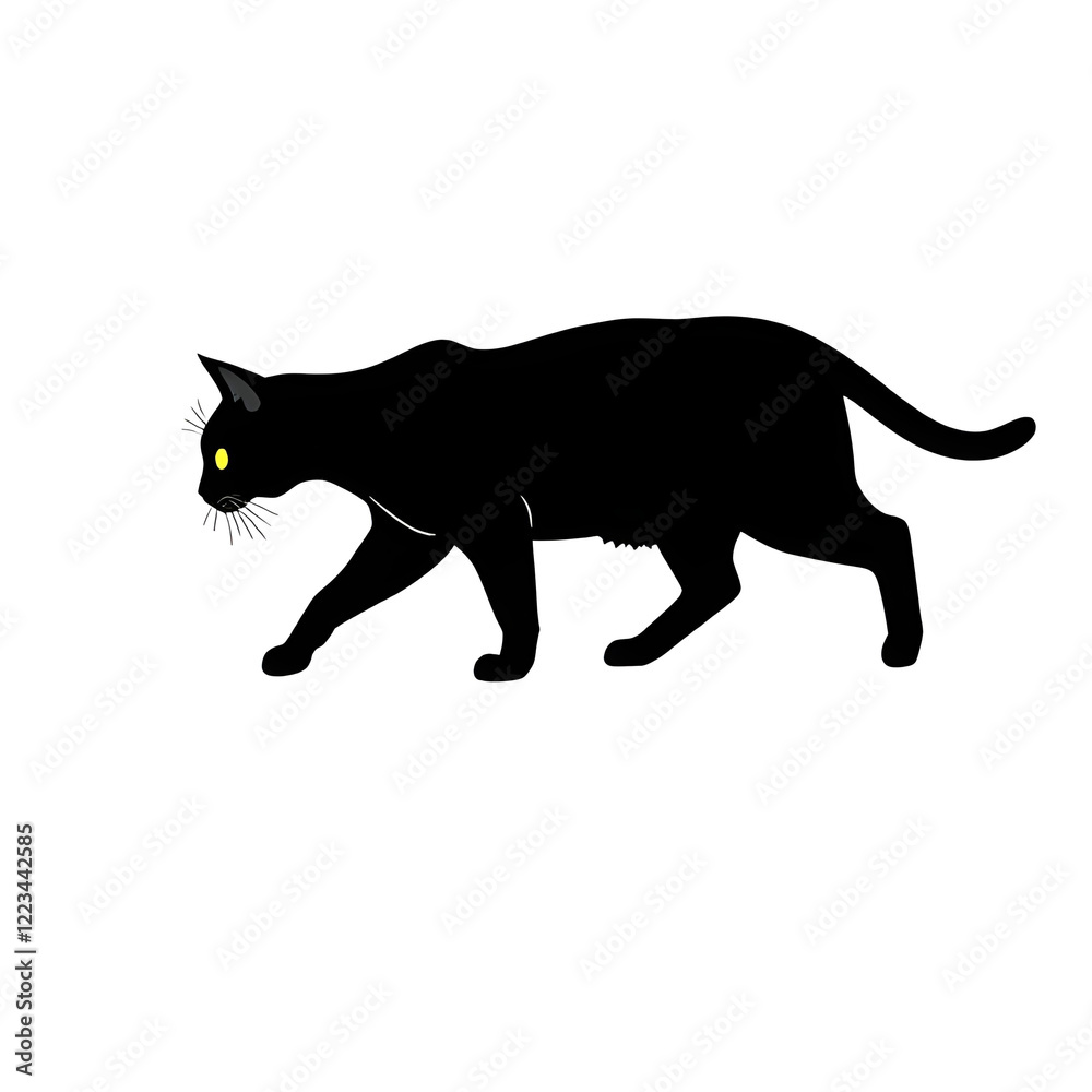 Obraz premium A cat pet animal detailed graphic Walking Cat Silhouette 