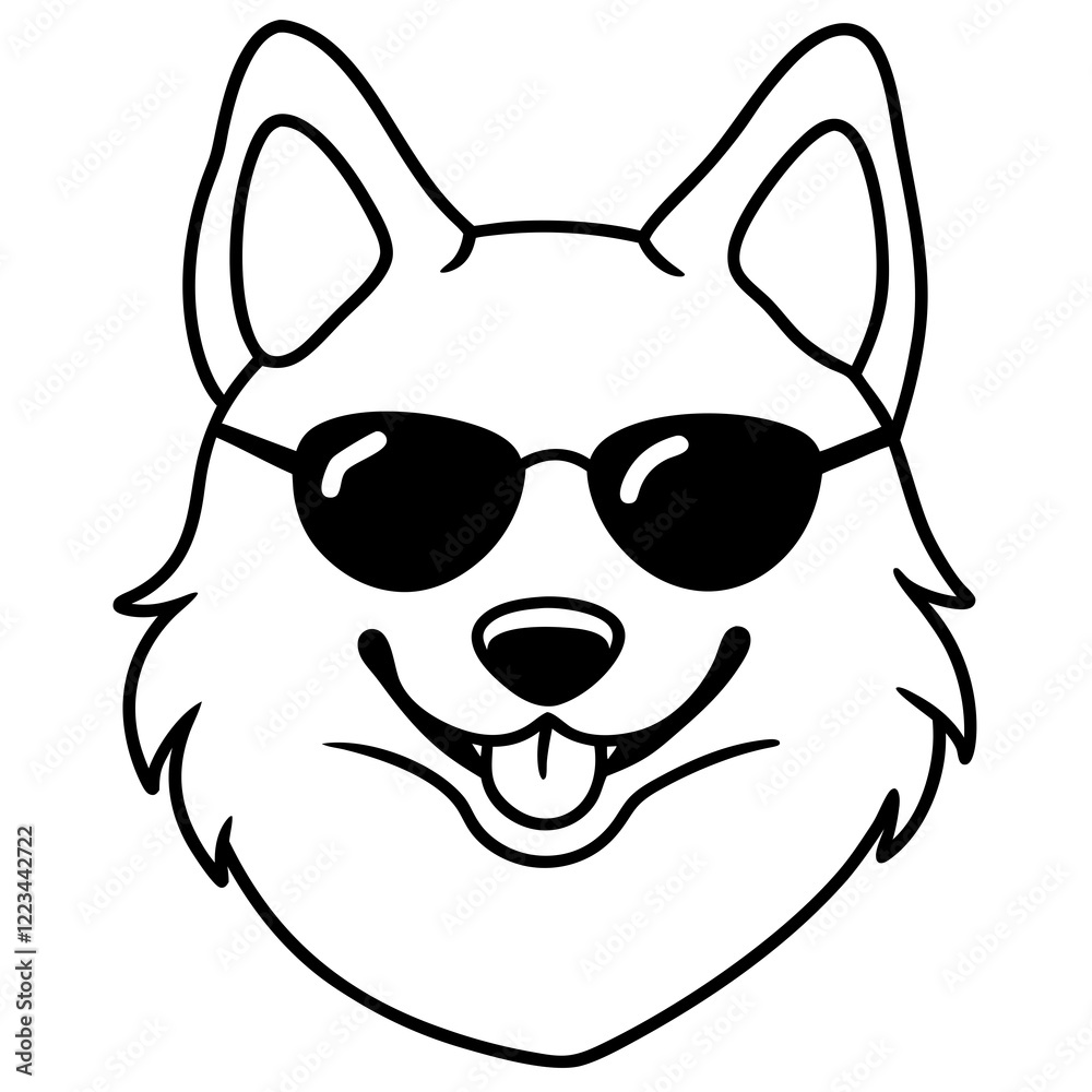 Funny finnish spitz dog head vector art Funny finnish spitz dog head vector art