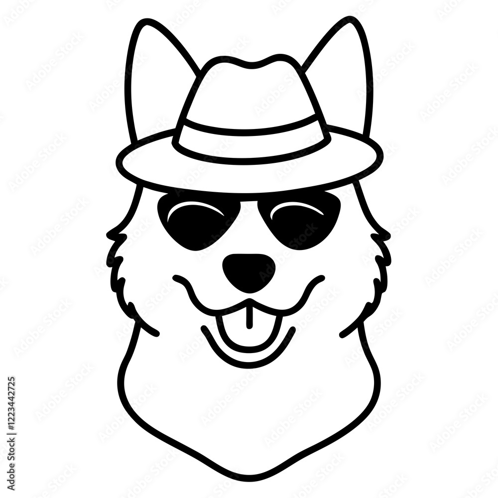 Funny finnish spitz dog head vector art Funny finnish spitz dog head vector art