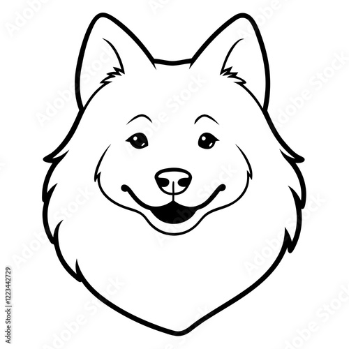 Funny finnish spitz dog head vector art