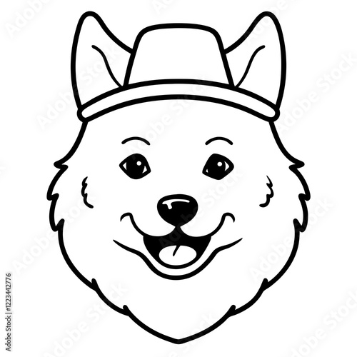 Funny finnish spitz dog head vector art