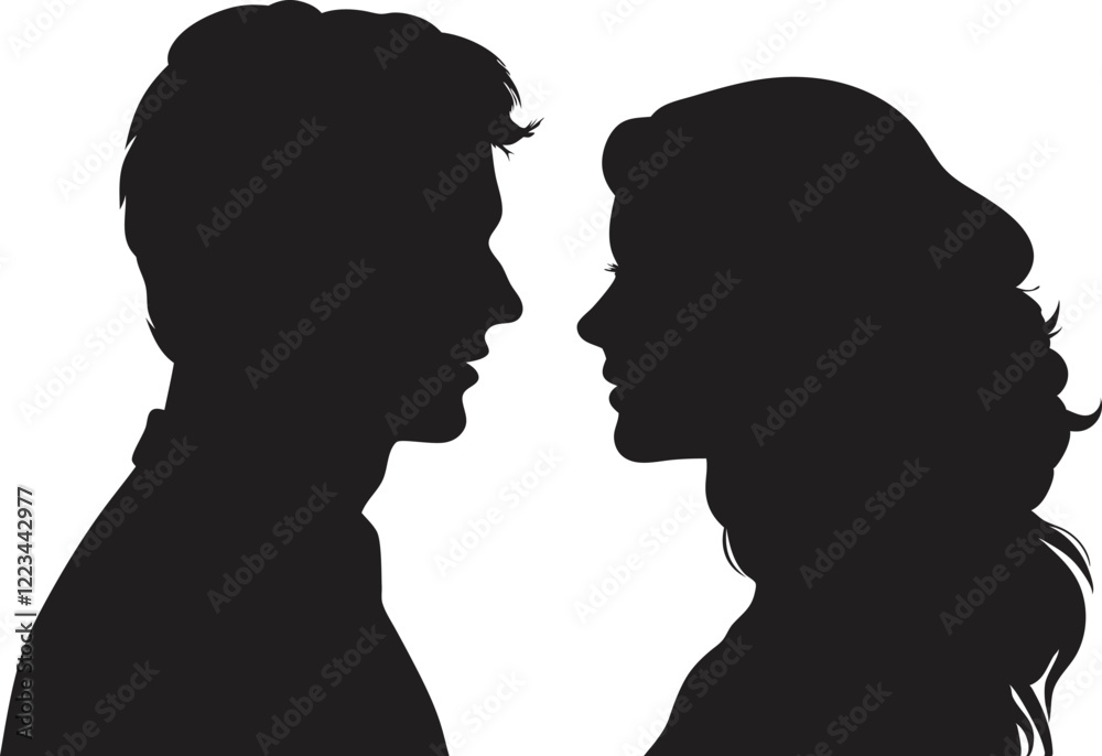 silhouette of a couple, vector silhouette of a couple, vector