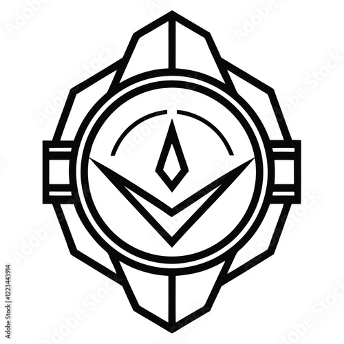 A bold and luxurious logo design for a watch company, showcasing an abstract watch face with clean geometric lines and premium typography for a sophisticated look.