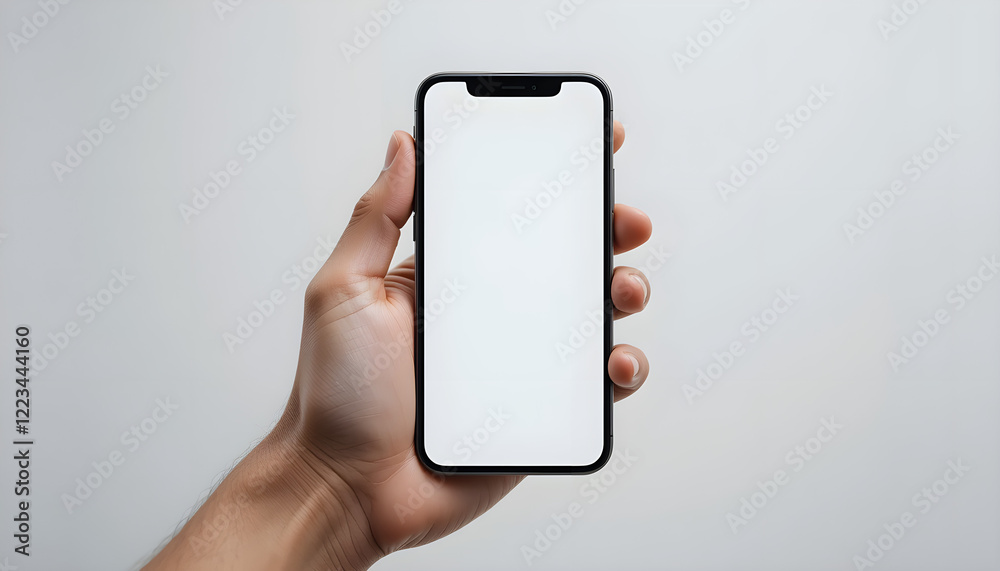 Minimalist Product Photography of Smartphone in Hand with Studio Lighting Minimalist Product Photography of Smartphone in Hand with Studio Lighting