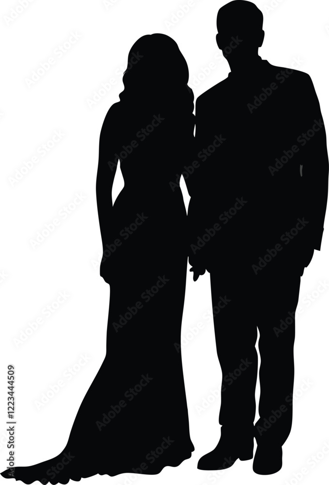 silhouette of a couple, vector, illustration silhouette of a couple, vector, illustration