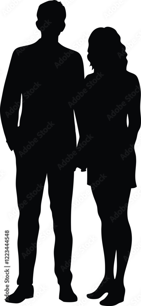 silhouette of a couple, vector, illustration silhouette of a couple, vector, illustration