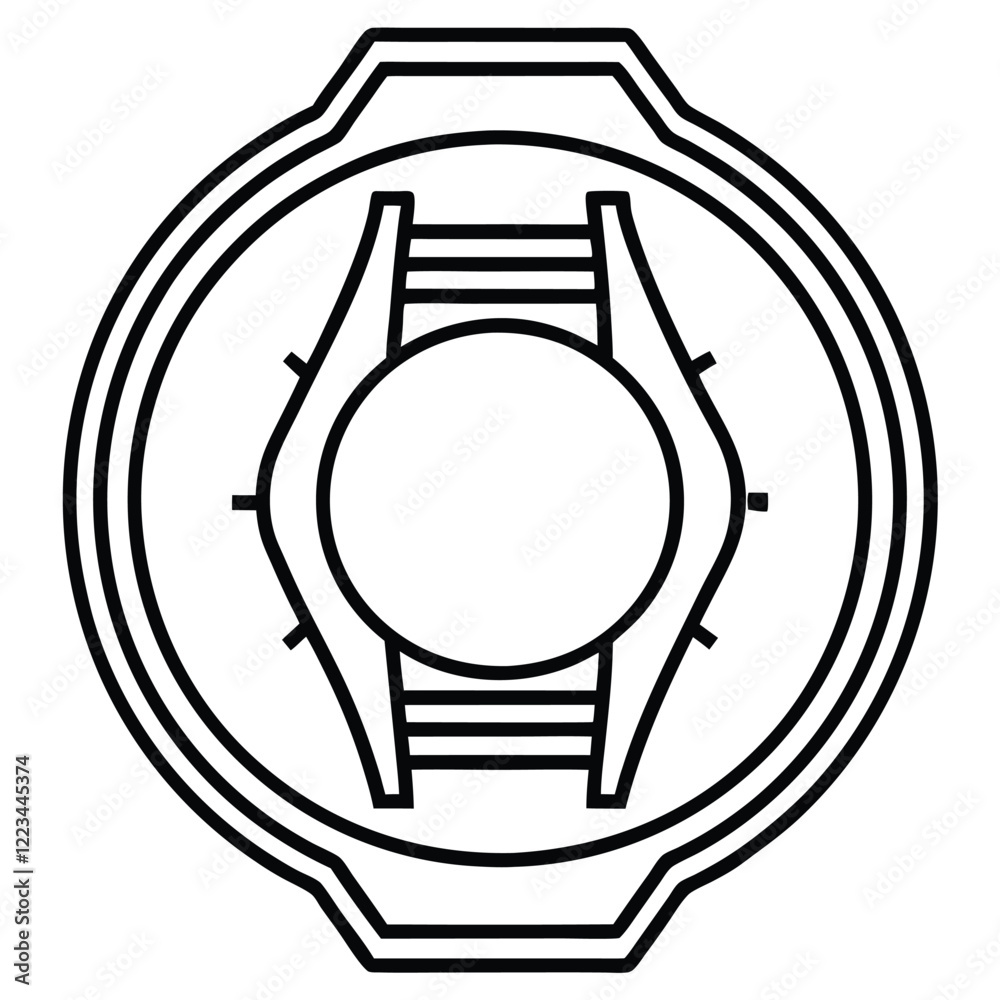 A bold and luxurious logo design for a watch company, showcasing an abstract watch face with clean geometric lines and premium typography for a sophisticated look. A bold and luxurious logo design for a watch company, showcasing an abstract watch face with clean geometric lines and premium typography for a sophisticated look.