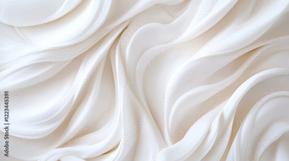 Obraz premium Elegant White Fabric with Flowing Abstract Wave Patterns