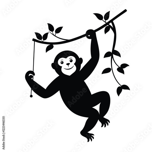 child with a rope vector Illustration
