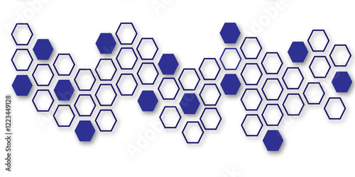 Digital hexagon technology colorful  pattern concept white abstract background.
