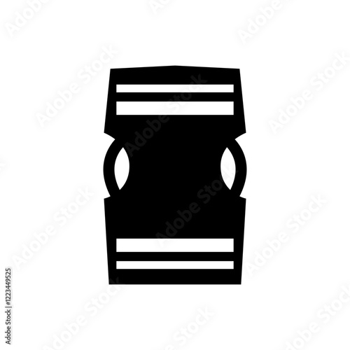 Fastex, fastener, latch for a backpack. Black and white vector illustration.