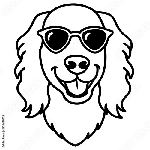 Funny gordon setter dog head vector art