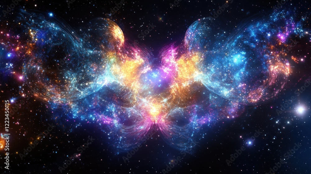 Naklejka premium Cosmic Butterfly Nebula Stellar Dust Cloudscape