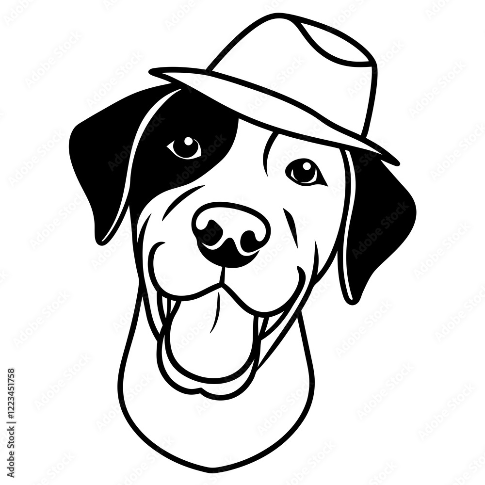 Funny great dane dog head vector art Funny great dane dog head vector art