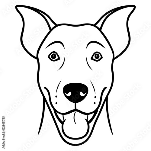 Funny great dane dog head vector art