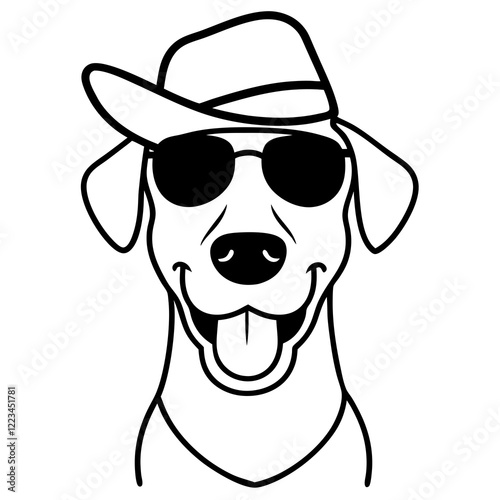 Funny great dane dog head vector art
