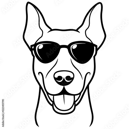 Funny great dane dog head vector art
