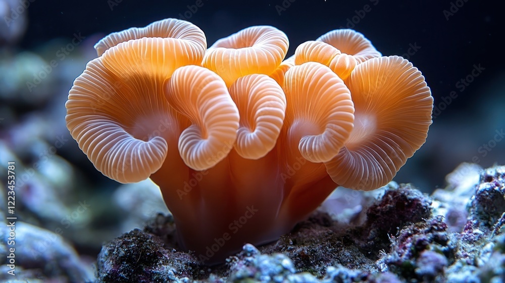 Fototapeta premium Orange coral reef aquarium close-up