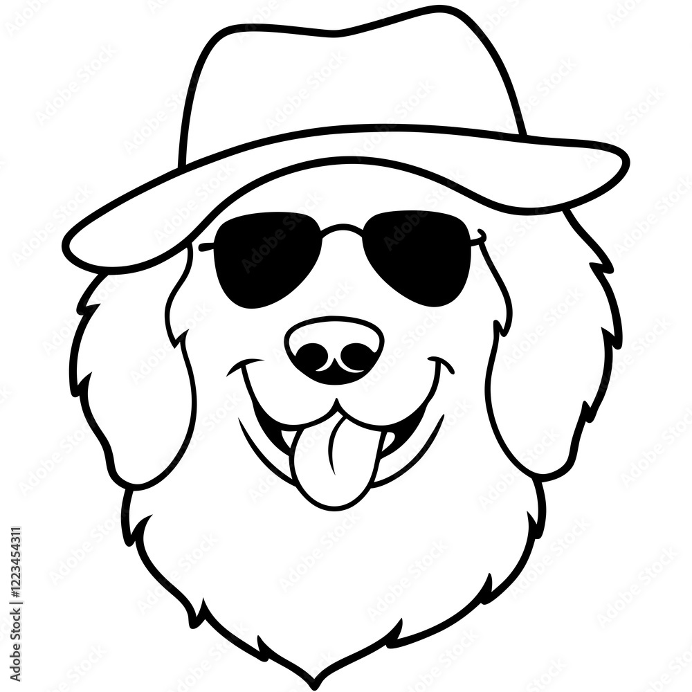 Funny great pyrenees dog head vector art Funny great pyrenees dog head vector art