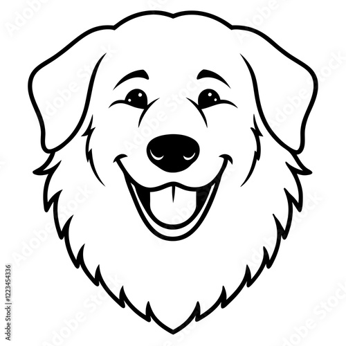 Funny great pyrenees dog head vector art