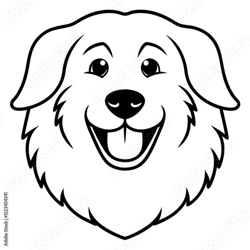 Funny great pyrenees dog head vector art