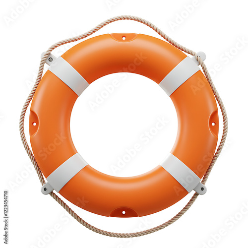 lifebuoy orange and white, 3d rendering
 photo
