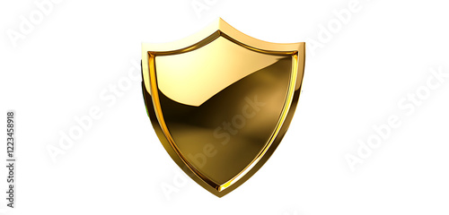 golden shield isolated on transparent background