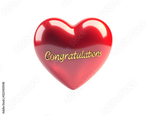 red heart isolated on transparent background