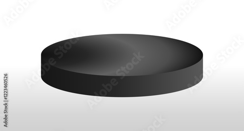 Black podium circle 3d Empty stage, product platform background, Vector illustration