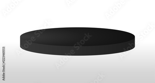Black podium circle 3d Empty stage, product platform background, Vector illustration